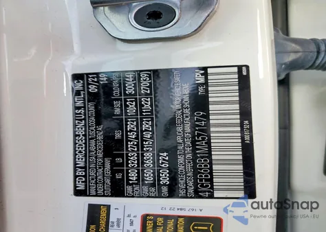 2021 Mercedes-Benz Gle Amg 53 4Matic из США, поврежденный, VIN 4JGFB6BB1MA571479